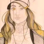 Black and Yellow by Dalphna Rainbolt, pencil & market, 10th grade, Pittsfield High School, 2021, NFS
