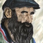 Blue Hat by Alexis Keesey, oil pastel, 11th grade, Hannibal High School, 2020, NFS