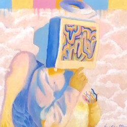 Honorable Mention, Disconnected Heaven by Evie Elivas, oil pastel, 2020, Monroe City R-1 High School