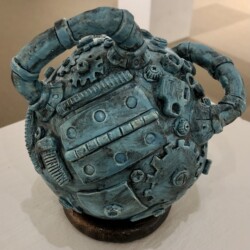 Honorable Mention, Steampunk Egg by Elaina Dyke, ceramic, 2020, NFS, Hannibal High School