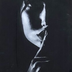 Third Place, Hush by Aubrey Whitehead, charcoal, 2020, NFS, Hannibal High School