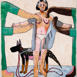 At Johns Hopkins (With Only My Dog by My Side), acrylic on canvas, 2020, $900