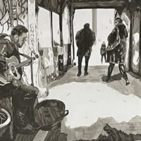 Merit Award, Jocelyn Dorsey, Cafe Music, ink, 2021, 11th Grade, Hannibal High School